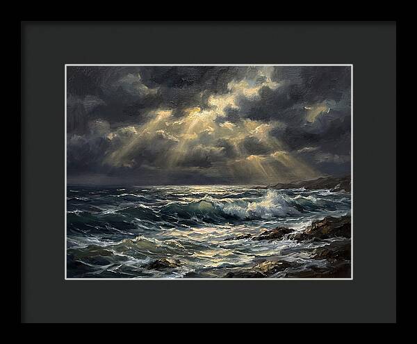 Stormy Coast Under Skies