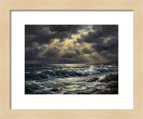 Stormy Coast Under Skies