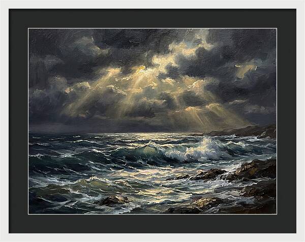 Stormy Coast Under Skies