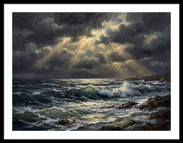Stormy Coast Under Skies