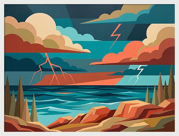 Stormy Coastal Landscape