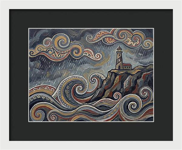 Stormy Coastline With Lighthouse