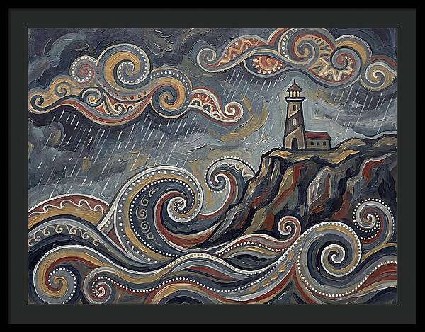 Stormy Coastline With Lighthouse