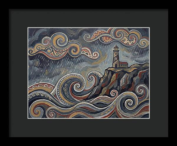 Stormy Coastline With Lighthouse