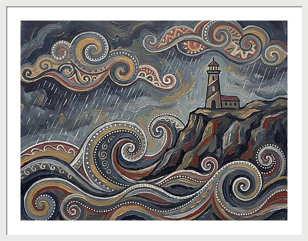Stormy Coastline With Lighthouse