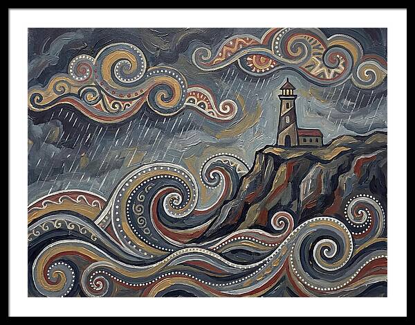 Stormy Coastline With Lighthouse