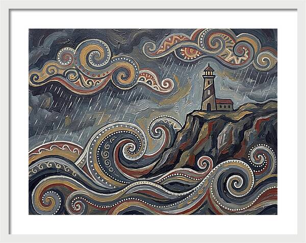 Stormy Coastline With Lighthouse