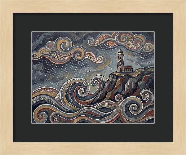 Stormy Coastline With Lighthouse