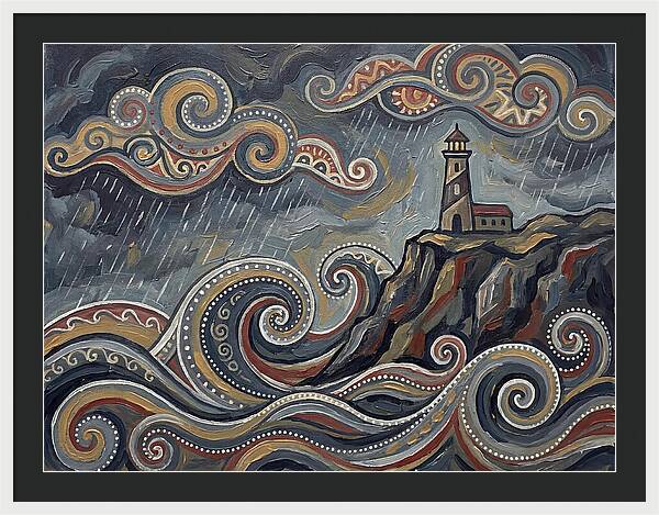 Stormy Coastline With Lighthouse