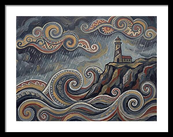 Stormy Coastline With Lighthouse