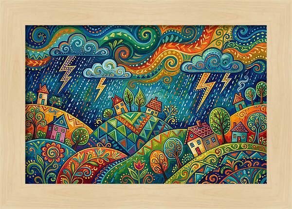 Stormy Folk Landscape