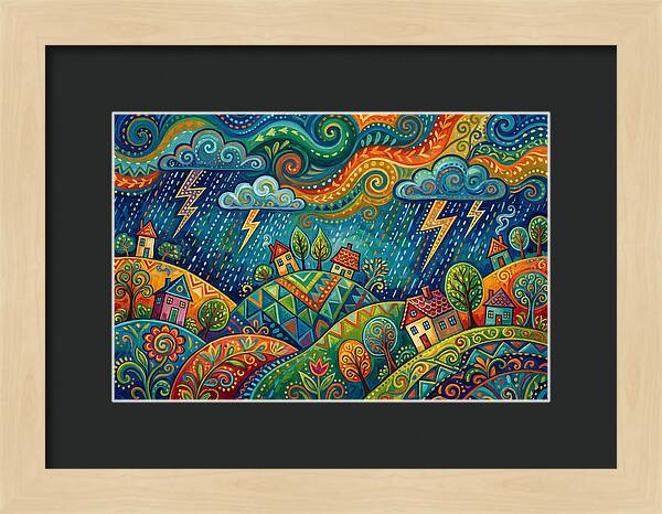 Stormy Folk Landscape
