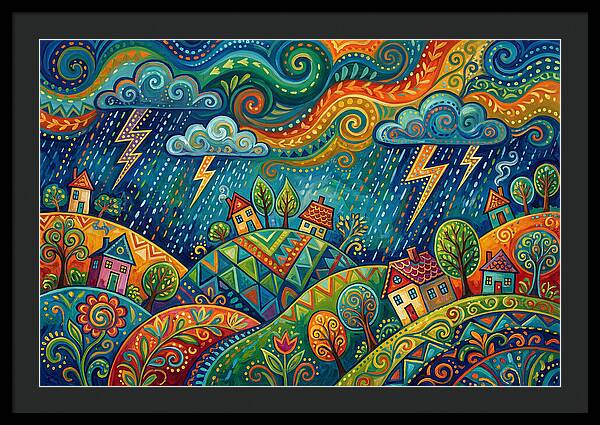 Stormy Folk Landscape