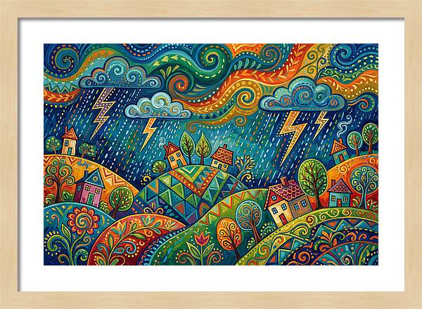 Stormy Folk Landscape