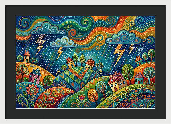 Stormy Folk Landscape