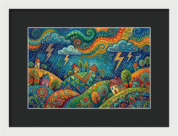Stormy Folk Landscape