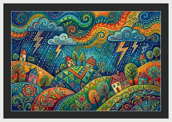 Stormy Folk Landscape