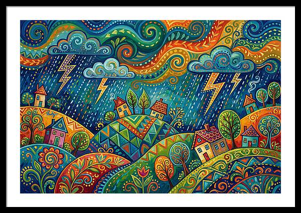 Stormy Folk Landscape