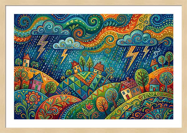 Stormy Folk Landscape