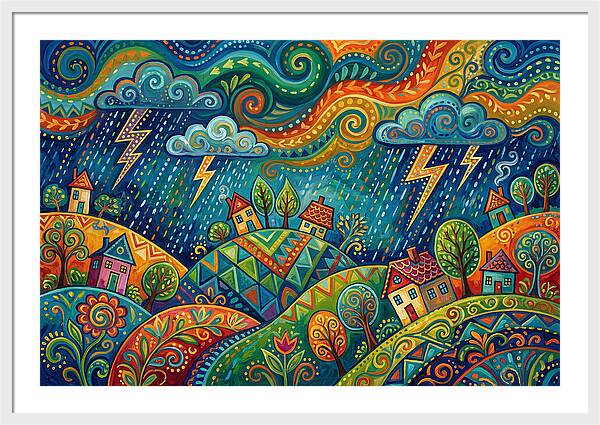Stormy Folk Landscape