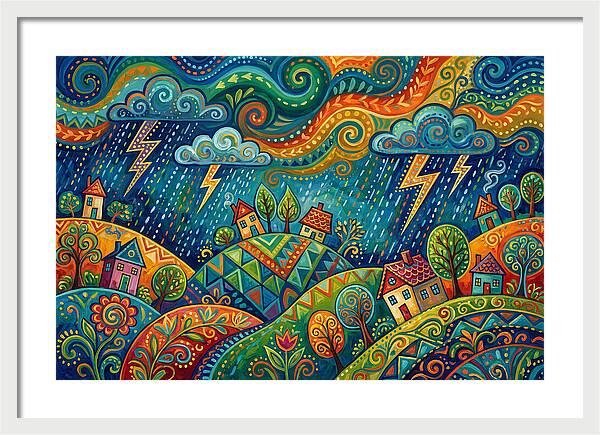 Stormy Folk Landscape