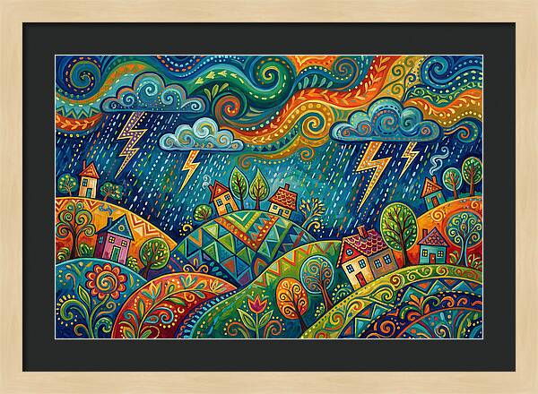 Stormy Folk Landscape