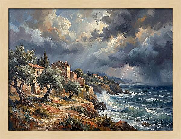 Stormy Mediterranean Coastline