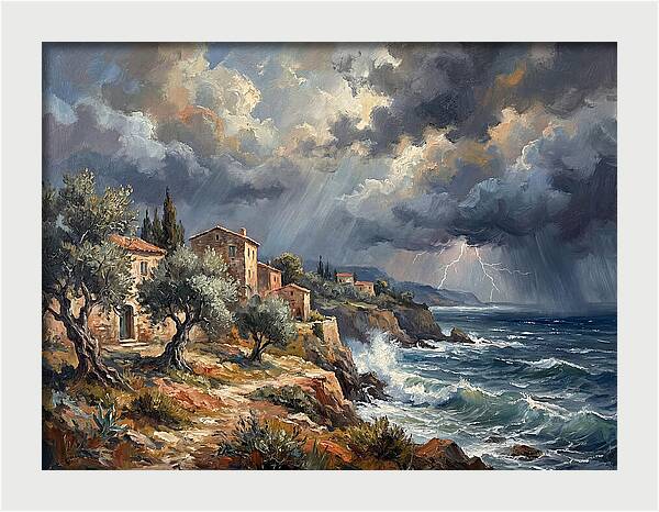 Stormy Mediterranean Coastline