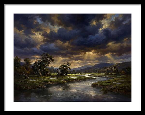 Stormy Sky Over Serene Landscape