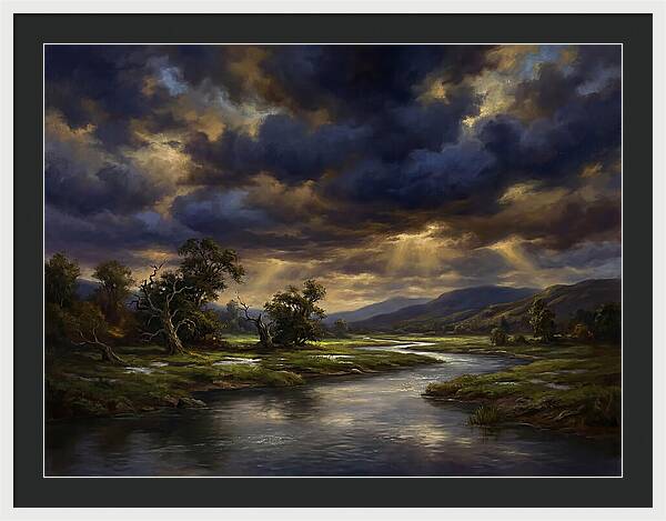 Stormy Sky Over Serene Landscape
