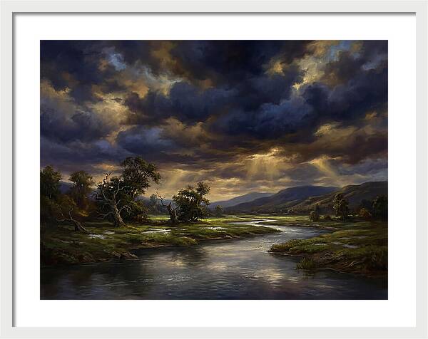 Stormy Sky Over Serene Landscape