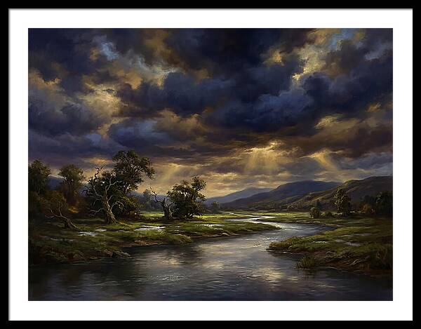 Stormy Sky Over Serene Landscape