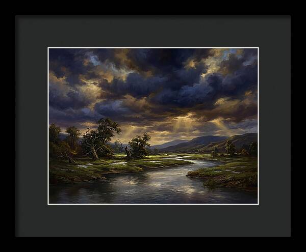 Stormy Sky Over Serene Landscape