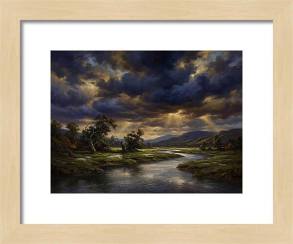 Stormy Sky Over Serene Landscape
