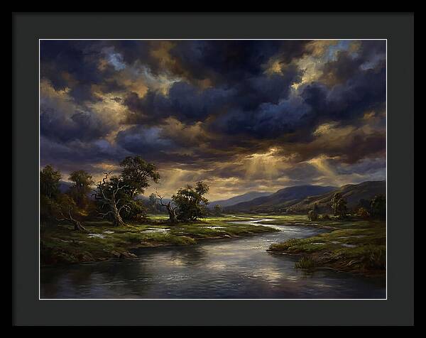 Stormy Sky Over Serene Landscape