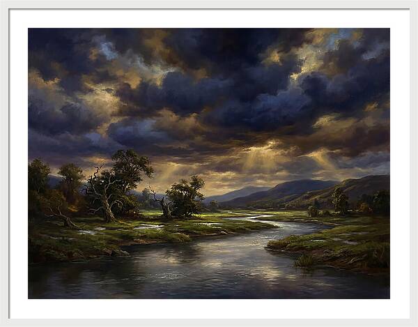 Stormy Sky Over Serene Landscape