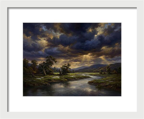 Stormy Sky Over Serene Landscape