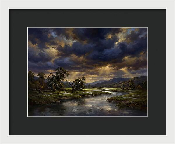 Stormy Sky Over Serene Landscape