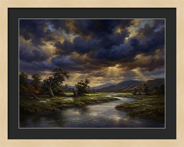 Stormy Sky Over Serene Landscape
