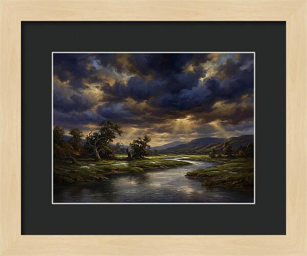 Stormy Sky Over Serene Landscape