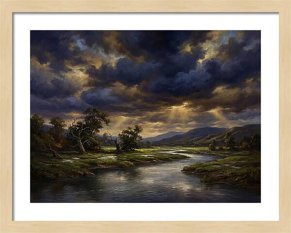 Stormy Sky Over Serene Landscape