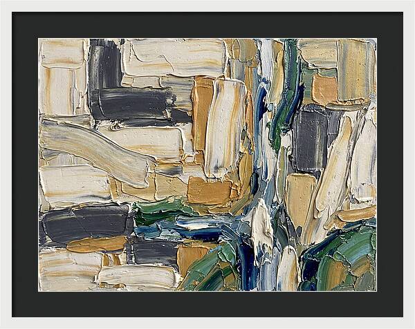 Stream Landscape In Palette Knife Style