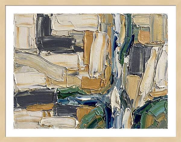 Stream Landscape In Palette Knife Style