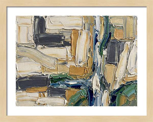 Stream Landscape In Palette Knife Style