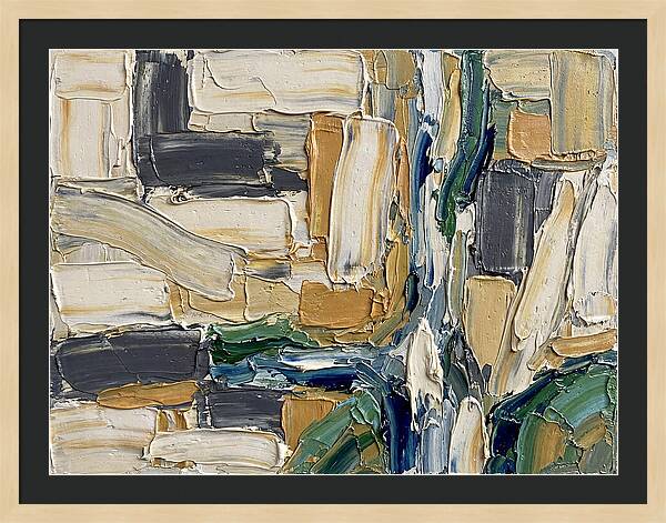 Stream Landscape In Palette Knife Style