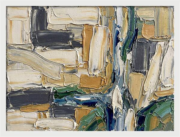 Stream Landscape In Palette Knife Style