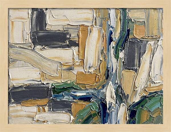 Stream Landscape In Palette Knife Style