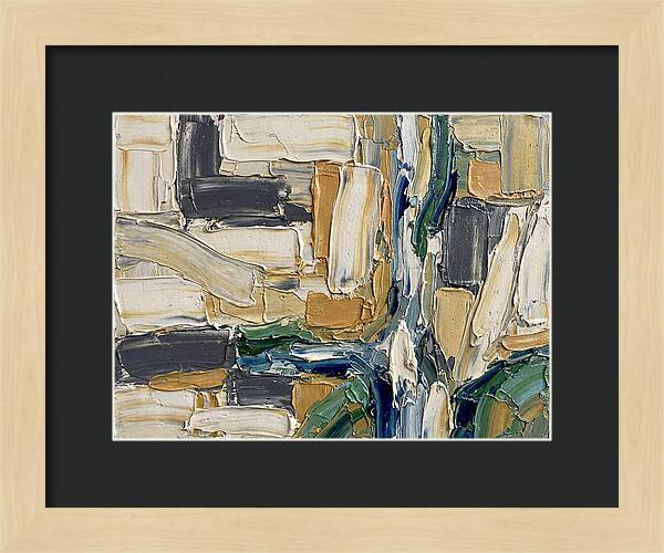 Stream Landscape In Palette Knife Style