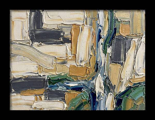 Stream Landscape In Palette Knife Style