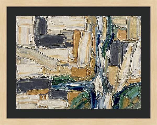 Stream Landscape In Palette Knife Style